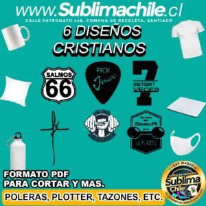 6 Diseños Cristianos para Sublimar editable CDR - PDF