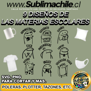 9 Diseños divertidos de las materias para sublimar - SVG, PNG, EDITABLES