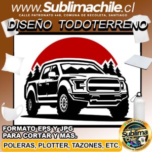 Diseño Auto Todoterreno para Sublimar editable en CDR - EPS y JPG