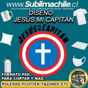 Diseño Jesús es mi Capitán para Sublimar Editable - PSD