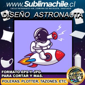 Diseño de Astronauta Editable para Sublimar - EPS y JPG