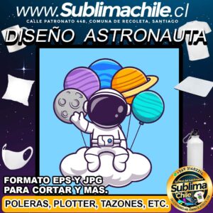 Diseño de Astronauta Editable para Sublimar - JPG y EPS