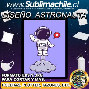 Diseño de Astronauta para Sublimar Editable - JPG y EPS