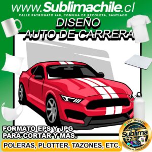 Diseño de Auto de Carrera para Sublimar editable en CDR - JPG y EPS