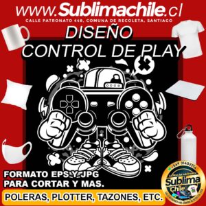 Diseño de Control de Play para Sublimar - EPS y JPG