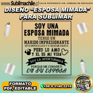 Diseño de Esposa mimada para sublimar - PDF