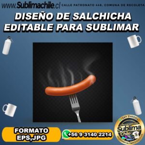Diseño de salchicha editable para sublimar - EPS, JPG