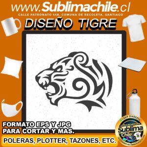 Diseño de un Tigre para Sublimar - JPG y EPS