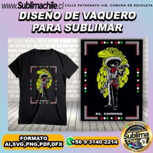 Diseño de vaqueros para sublimar poleras - AI,SVG,PNG,PDF,DFX