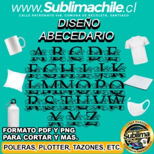 Diseño del Abecedario para Sublimar Editable en CDR - SVG, PNG, DXF y EPS