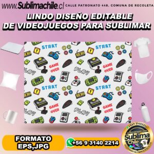 Diseño editable de control de playstation para sublimar - EPS,JPG