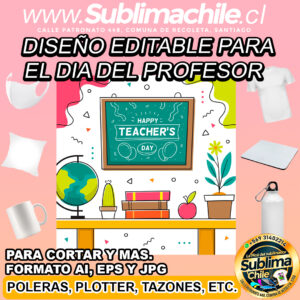 Diseño editable "día del profesor@" para sublimar - AI, EPS y JPG