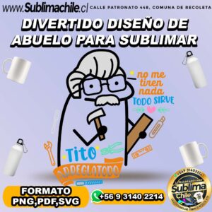 Divertido diseño editable de abuelo para sublimar - PNG, PDF, SVG