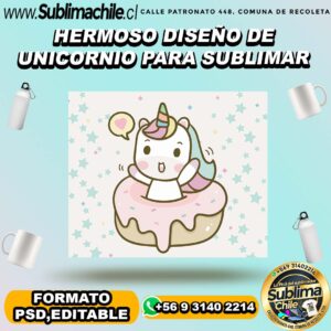 Hermoso diseño de unicornio para sublimar . PSD,EDITABLE