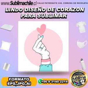 Lindo diseño de corazón para sublimar - EPS,JPG,AI