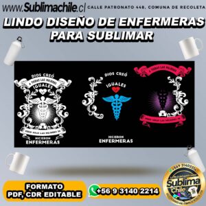 Lindo diseño de enfermeras para sublimar - PDF, CDR EDITABLE