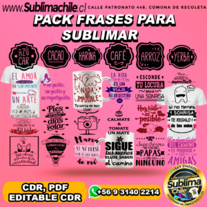 Pack de 25 frases motivantes para sublimar - PDF, CDR EDITABLE