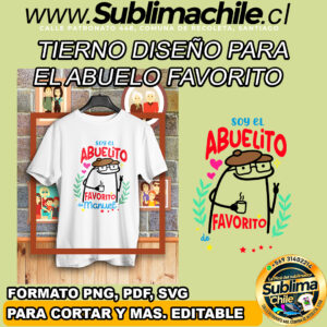 Tierno diseño editable del abuelo favorito para sublimar - PNG, PDF, SVG