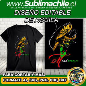 Diseño editable de águila para sublimar poleras - AI, SVG, PNG, PDF, DXF