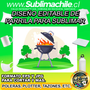 Un diseño editable de parrilla para sublimar - EPS, JPG