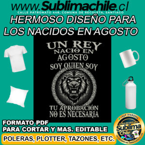 Un hermoso diseño para los nacidos en agosto para sublimar - PDF, EDITABLE CDR