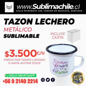 Tazón Lechero Enlozado Sublimable