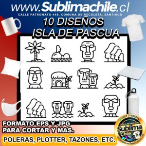 10 Diseños de la Isla de Pascua para Sublimar - JPG y EPS