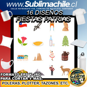 16 Diseños de las Fiestas Patrias para Sublimar Editable - JPG y EPS