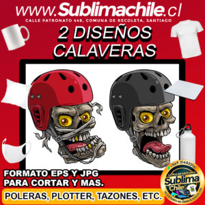 2 Diseños de calaveras para Sublimar - JPG y EPS