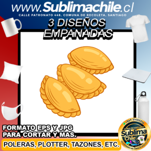 3 Diseños de Empanadas para Sublimar - JPG y EPS