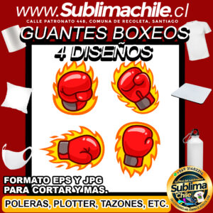 4 Diseños Guantes de Boxeos para Sublimar - JPG y EPS