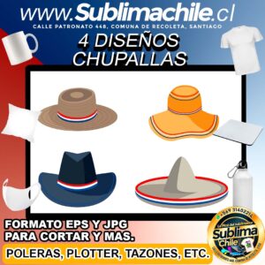 4 Diseños de Chupallas para Sublimar - JPG y EPS