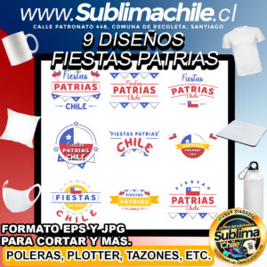 9 Diseños de Fiestas Patrias para Sublimar - JPG y EPS
