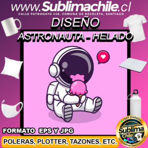 Diseño Astronauta comiendo un Helado - JPG y EPS