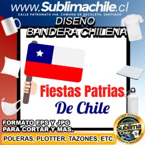 Diseño Bandera Chilena para Sublimar Editable - JPG y EPS