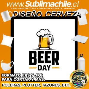 Diseño Cerveza para Sublimar - EPS y JPG