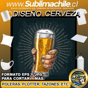 Diseño Cerveza para Sublimar - JPG y EPS