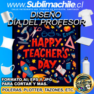 Diseño Día del Profesor para Sublimar - AI, JPG y EPS