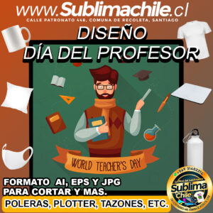 Diseño Día del Profesor para Sublimar Editable - JPG, AI y EPS