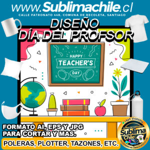 Diseño Día del Profesor para Sublimar Editable - JPG, AI y EPS