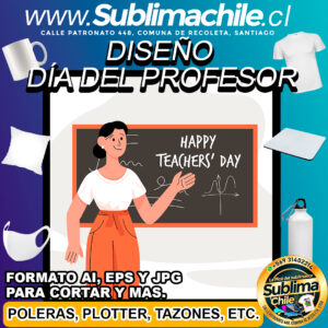 Diseño Día del Profesor para Sublimar Editable - EPS, AI y JPG
