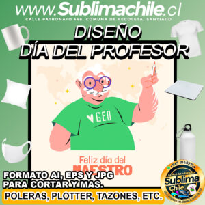 Diseño Editable Feliz Día del Maestro para Sublimar - AI, JPG y EPS