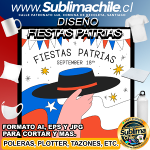 Diseño Fiestas Patrias para Sublimar Editable - AI, EPS y JPG