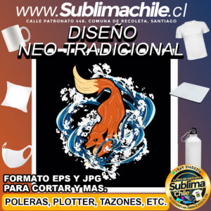 Diseño Neo Tradicional Zorro para Sublimar - JPG y EPS