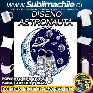 Diseño Romántico Astronautas para Sublimar - JPG y EPS
