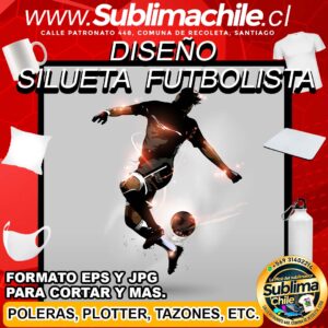 Diseño Silueta de un Futbolista Controlando para Sublimar - EPS y JPG