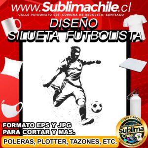Diseño Silueta de un Futbolista para Sublimar - EPS y JPG