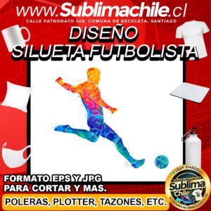 Diseño Silueta de un Futbolista para Sublimar - JPG y EPS