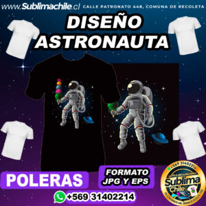 Diseño de Astronauta para Sublimar Poleras - JPG y EPS