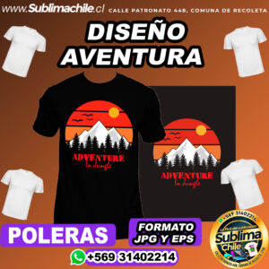 Diseño de Aventura en la Jungla para Sublimar Poleras - EPS y JPG